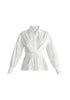 Wrap Tie Waist Shirt in White Cutout